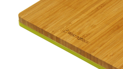 Tabla para Picar de Polipropileno y Bambú 2 en 1  (18cm x 35cm x 1.7cm) (Verde/Bambú)