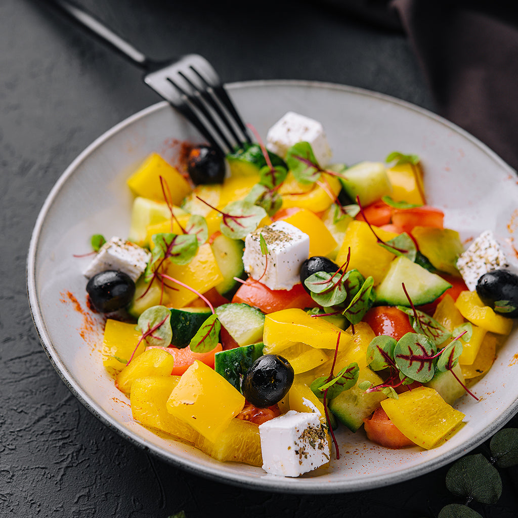 Ensalada de queso panela con frutas