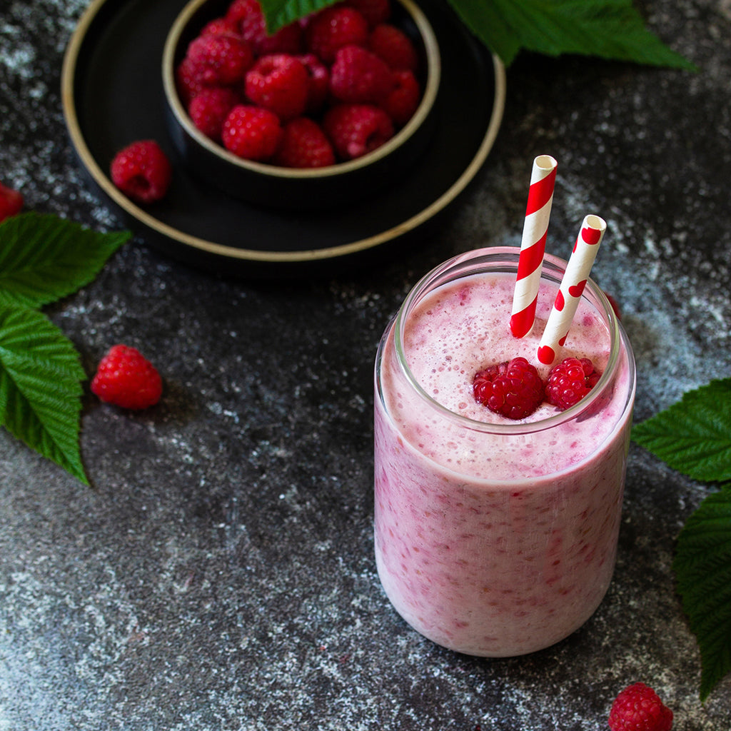 Smoothie de frambuesa con coco